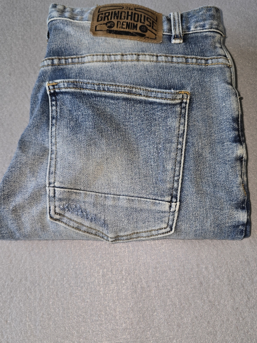 Grindhouse Skinny Distresses Men's Jeans in Dark Blue